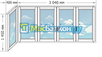 ОСТЕКЛЕНИЕ  Г   образного балкона