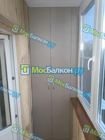 Шкаф на балкон купить в Малаховке на заказ недорого от МосБалкон